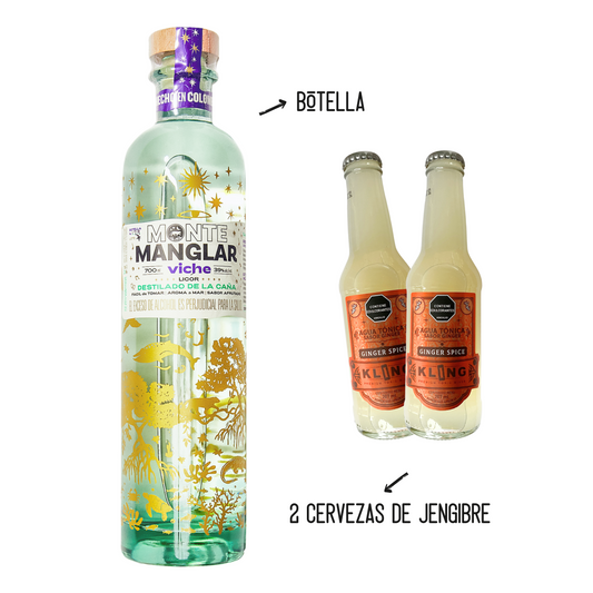 Botella Monte Manglar + 2 Cervezas de Jengibre