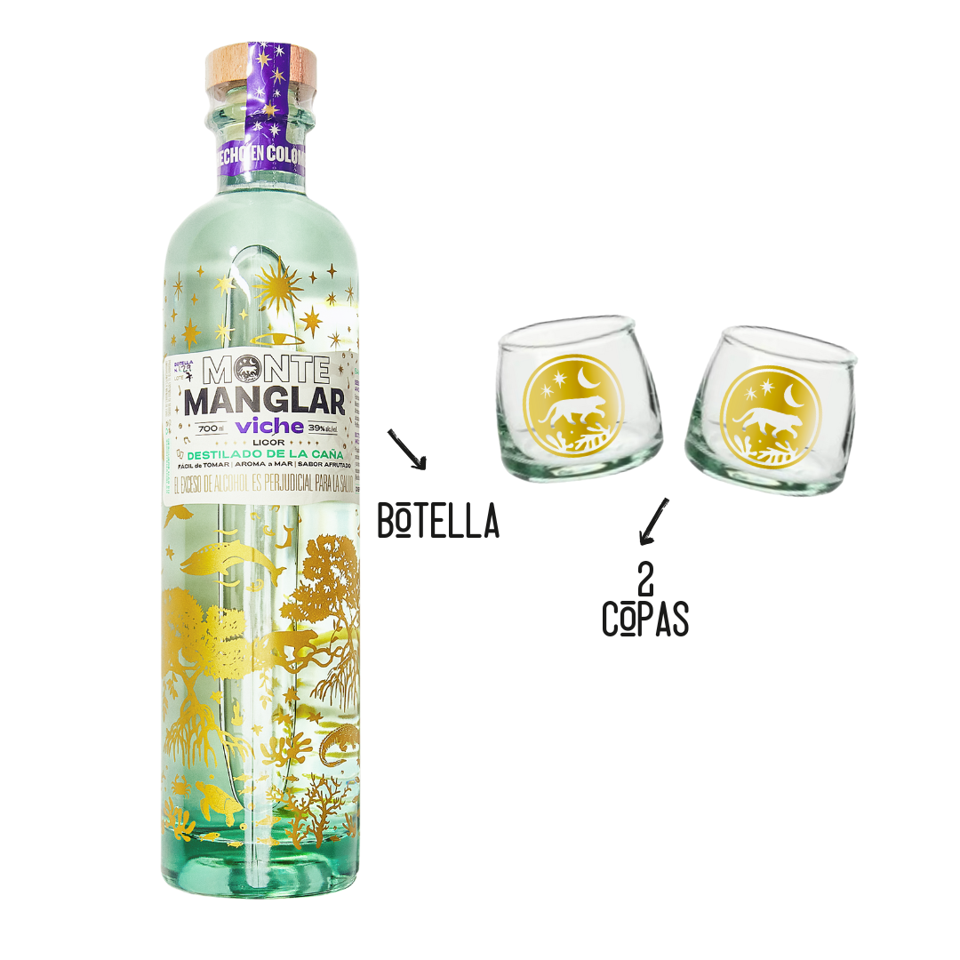 Botella Monte Manglar + 2 Copas Vicheras de Regalo