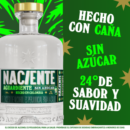 NACIENTE AGUARDIENTE 24° SIN AZÚCAR 750 ML
